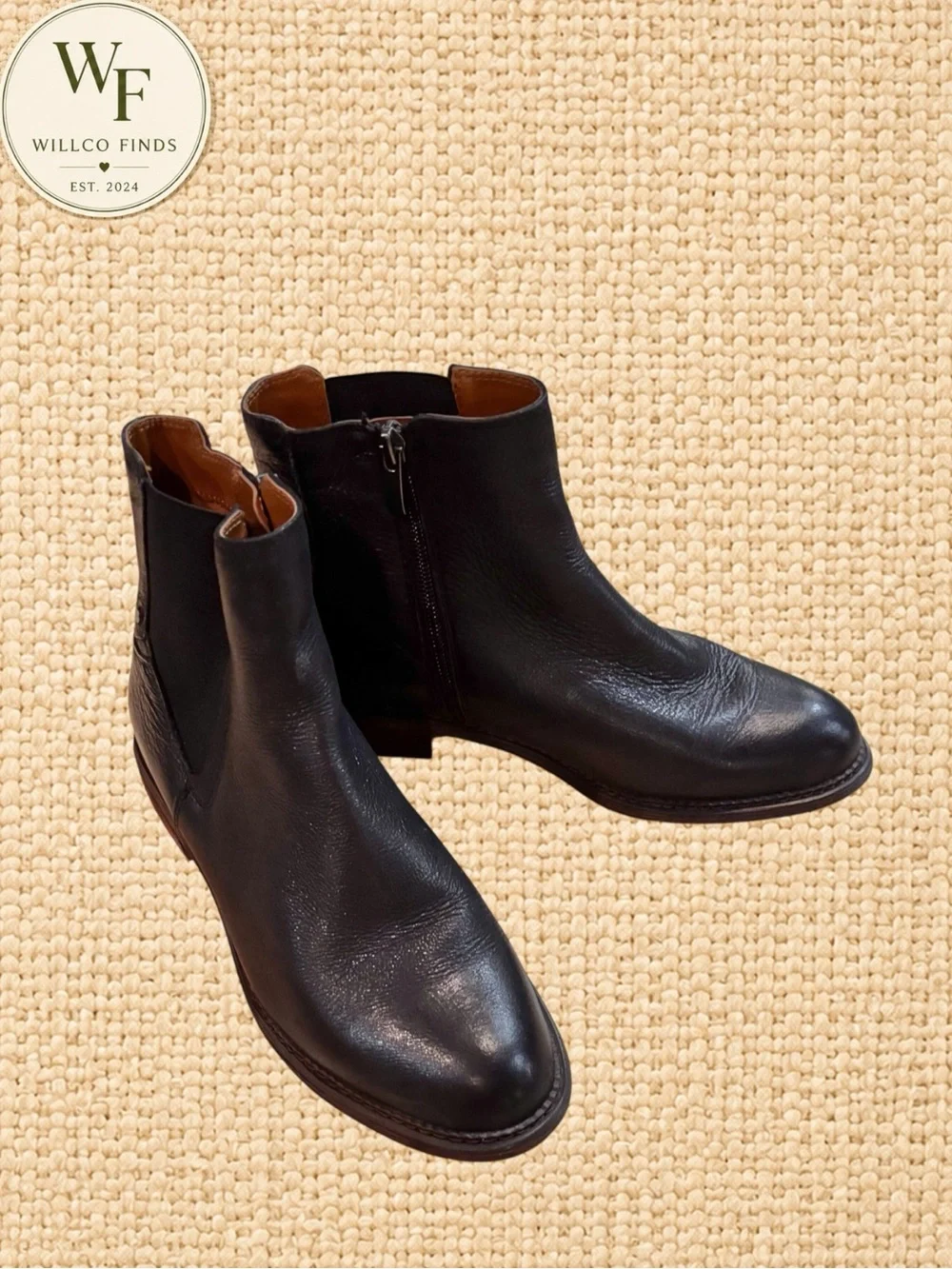 Franco Sarto Horrace Black Leather Chelsea Ankle Boots Women’s 7.5M